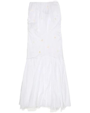 Bimba Y Lola Sequin-Embellished Ruffled Dress - White
