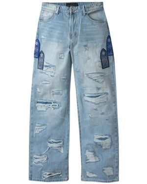 Who Decides War Gescheurde Straight Jeans - Blauw