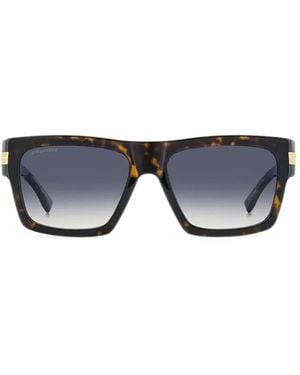 DSquared² Tortoiseshell-Effect Square-Frame Sunglasses - Black