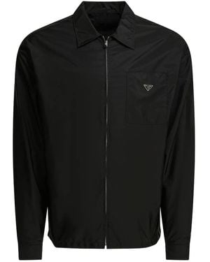 Prada Re-Nylon Zipper Shirt - Black
