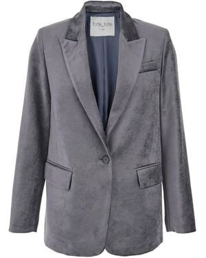 Forte Forte Single-Breasted Velvet Blazer - Grey