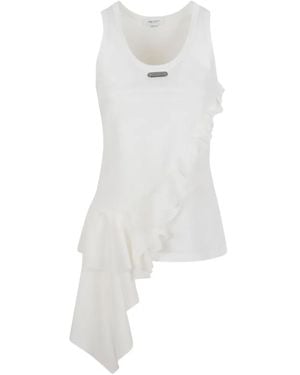McQueen Ruffled Asymmetric Shirt - White