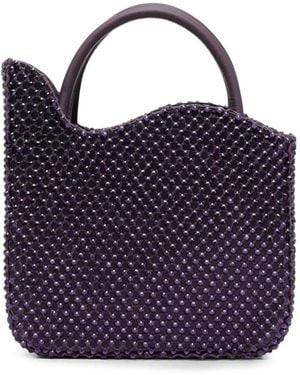 Le Silla Ivy Crystal-Embellished Wave-Edge Tote Bag - Blue