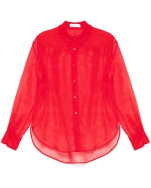 Frankie Shop Peri Sheer Shirt - Red