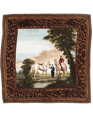 Ralph Lauren Leopard-Print Silk Scarf - Brown