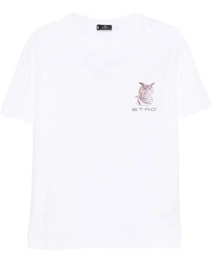Etro Owl-Print T-Shirt - White