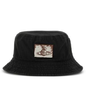 ハット Vivienne Westwood Bucket Hat With Logo Vivienne Westwood Black Wool Orb Logo Bucket Hat | eBay
