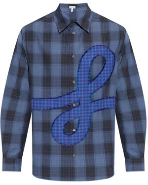 Loewe Checked Cotton Shirt - Blue