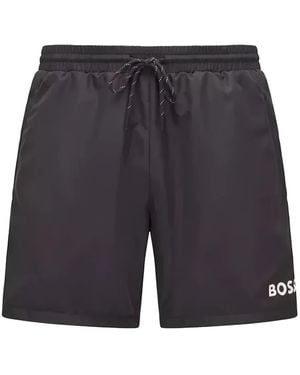 HUGO Starfish Logo Swim Shorts - Gray