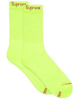 Supreme Hanes Logo-Jacquard Socks (Pack Of Four) - Green