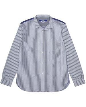 Junya Watanabe Striped Panelled Shirt - Blue