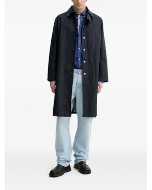 A.P.C. Cappotti Button-Fastening Longline Coat - Blue