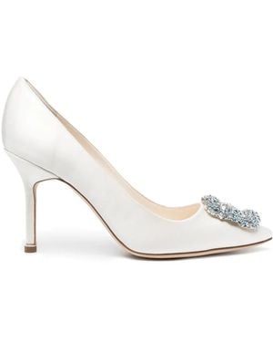 Manolo Blahnik Escarpins Hangisi 95 Mm - White