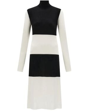 Ferragamo Colour-Block Turtleneck Dress - Black