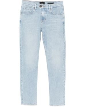 7 For All Mankind Slimmy Tapered Logo-Patch Jeans - Blue