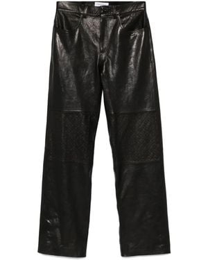 Marine Serre Pantalones con monograma en relieve - Gris