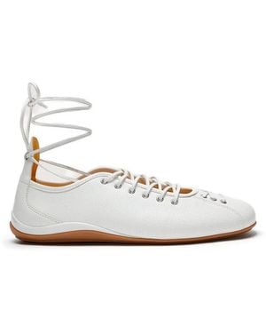 LILI CURIA Isolde Lace-Up Ballet Trainers - White