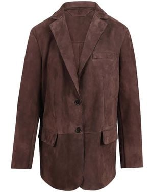 Salvatore Santoro Suede Single-Breasted Jacket - Brown