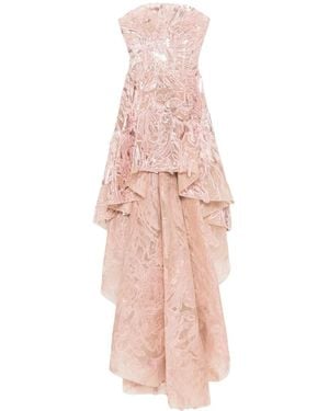 Saiid Kobeisy Embroidered High-low Dress - Pink