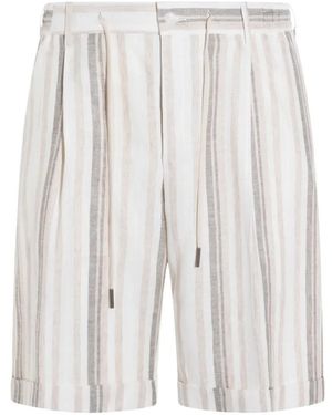 Tagliatore Short Rayé À Lien De Resserrage - White