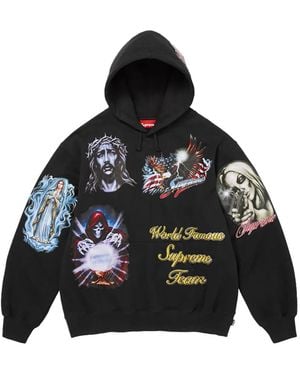 Supreme Sudadera Stickers Con Capucha - Negro