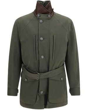 Brunello Cucinelli Abrigo Con Cinturón - Gris