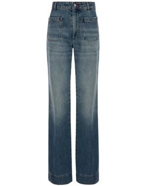 Victoria Beckham Alina Patch-Pocket Jeans - Blue