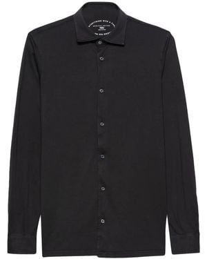 Fedeli Plain Organic-Cotton Shirt - Black