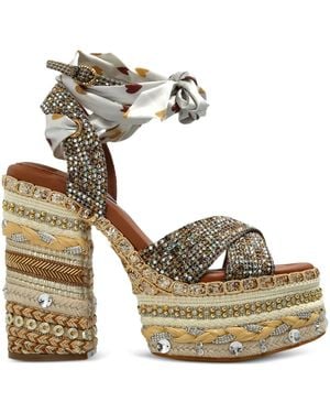 Kurt Geiger 135Mm Chelsea Scarf Sandals - Metallic