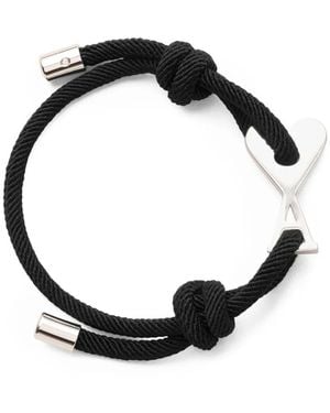 Ami Paris Cord Brass Ami De Coeur Bracelet - Black