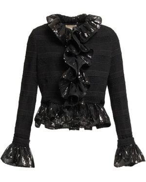 Elie Saab Sequin-Embellishment Jacket - Black