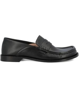 Loewe Campo Penny Leather Loafers - Black