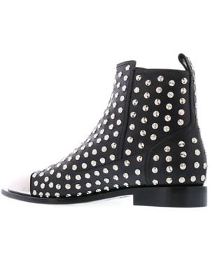 McQueen Studded Metal-Toe Boots - Black