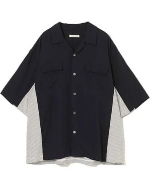 Undercover Striped Panelled Shirt - Blue