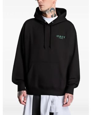 Obey Felpa Con Stampa E Cappuccio - Nero