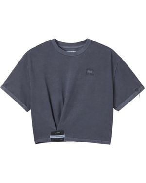 Izzue Rolled-Sleeve Twisted T-Shirt - Blue