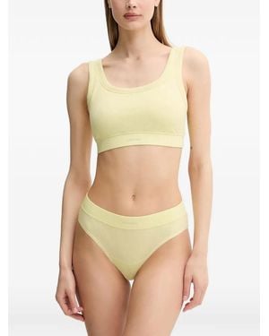 Icebreaker Lotus Ribbed Sports Bra - Yellow