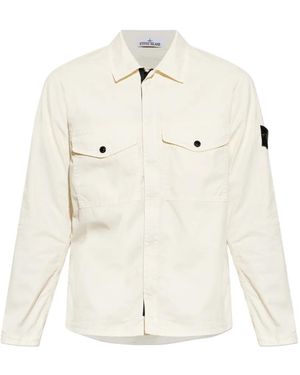 Stone Island Logo-Patch Jacket - White
