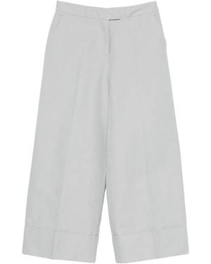 PT Torino Pressed-Crease Cropped Pants - White