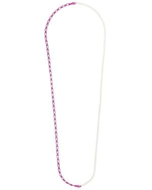 Eera Collier En Or 18Ct Serti D'Émail Et Perles - Blanc