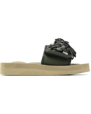 Toga X Suicoke Tassel-Detail Platform Slides - Green