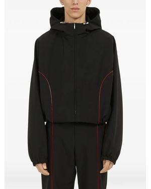 Ferragamo Manteau À Capuche Et Détail Passepoilé - Black
