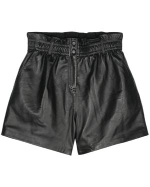Ba&sh Aglae Leather Shorts - Black