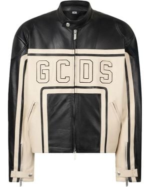 Gcds Perforated Leather Jacket - Black