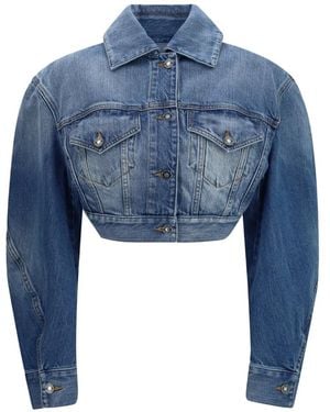 Givenchy Open-Back Cotton Cropped Jacket - Blue