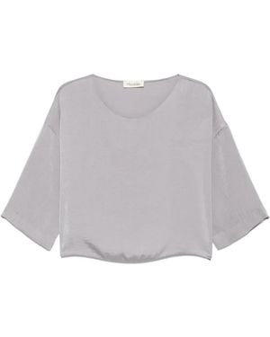 MOUTAKI Satin T-Shirt - Grey