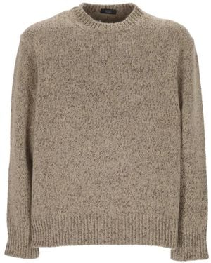 Hōsio Crew-Neck Ribbed-Trim Sweater - Natural
