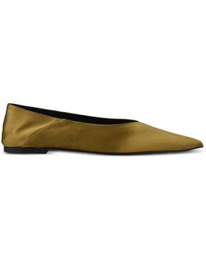 Saint Laurent Pointed Mules - Green