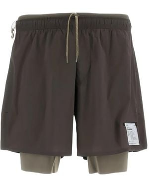 Satisfy Techsilk 8" Layered Shorts - Grey