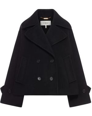 Chloé Oversized Short Coat - Black